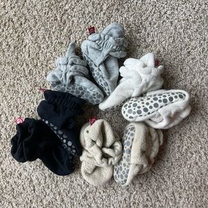 Zutano Fleece Baby Booties - 4 Neutral Pairs